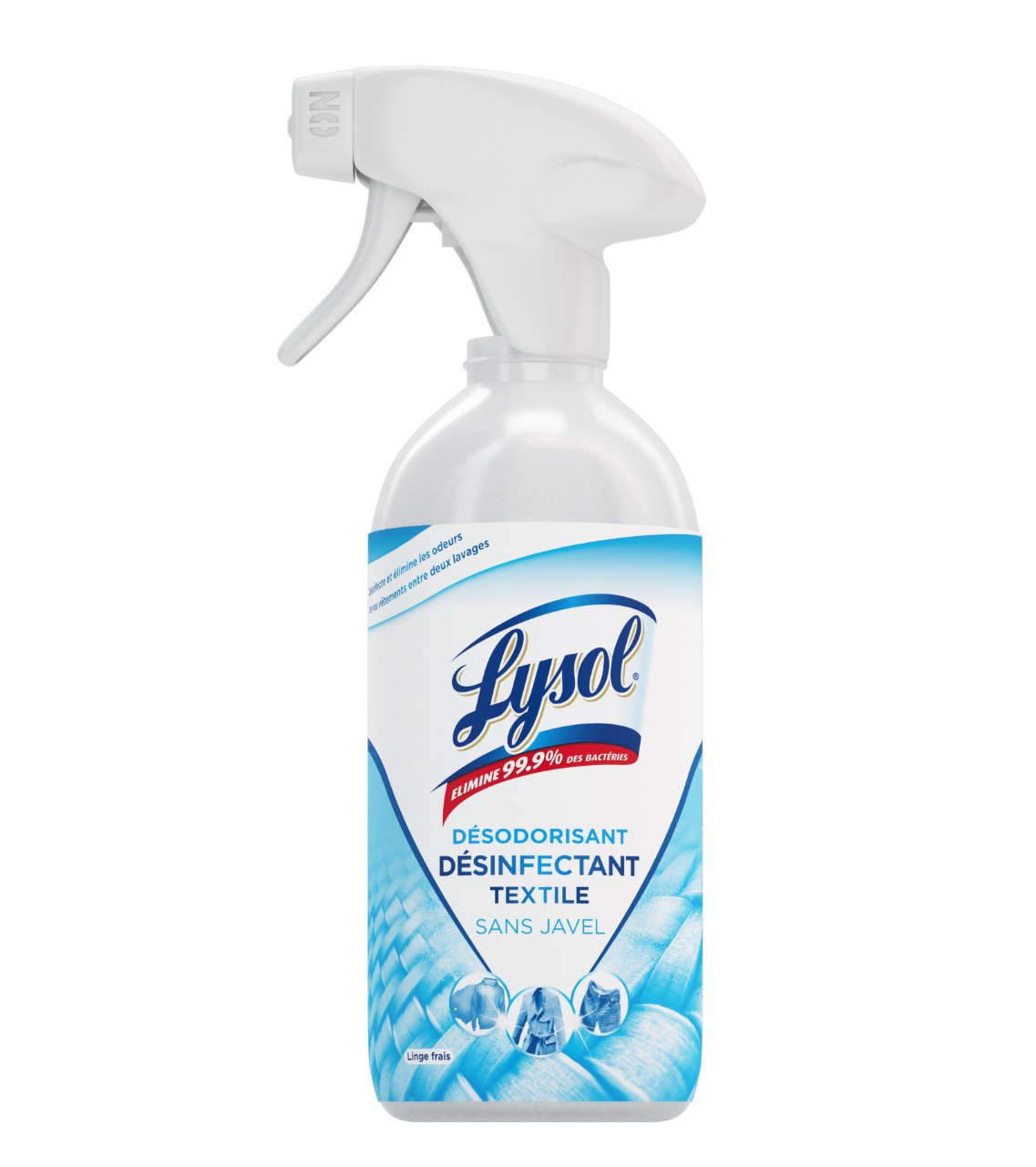 Spray Désinfectant Lysol, Linge frais, Désinfecte et élimine les odeurs sur  les surfaces dures et les tissus 539 g 